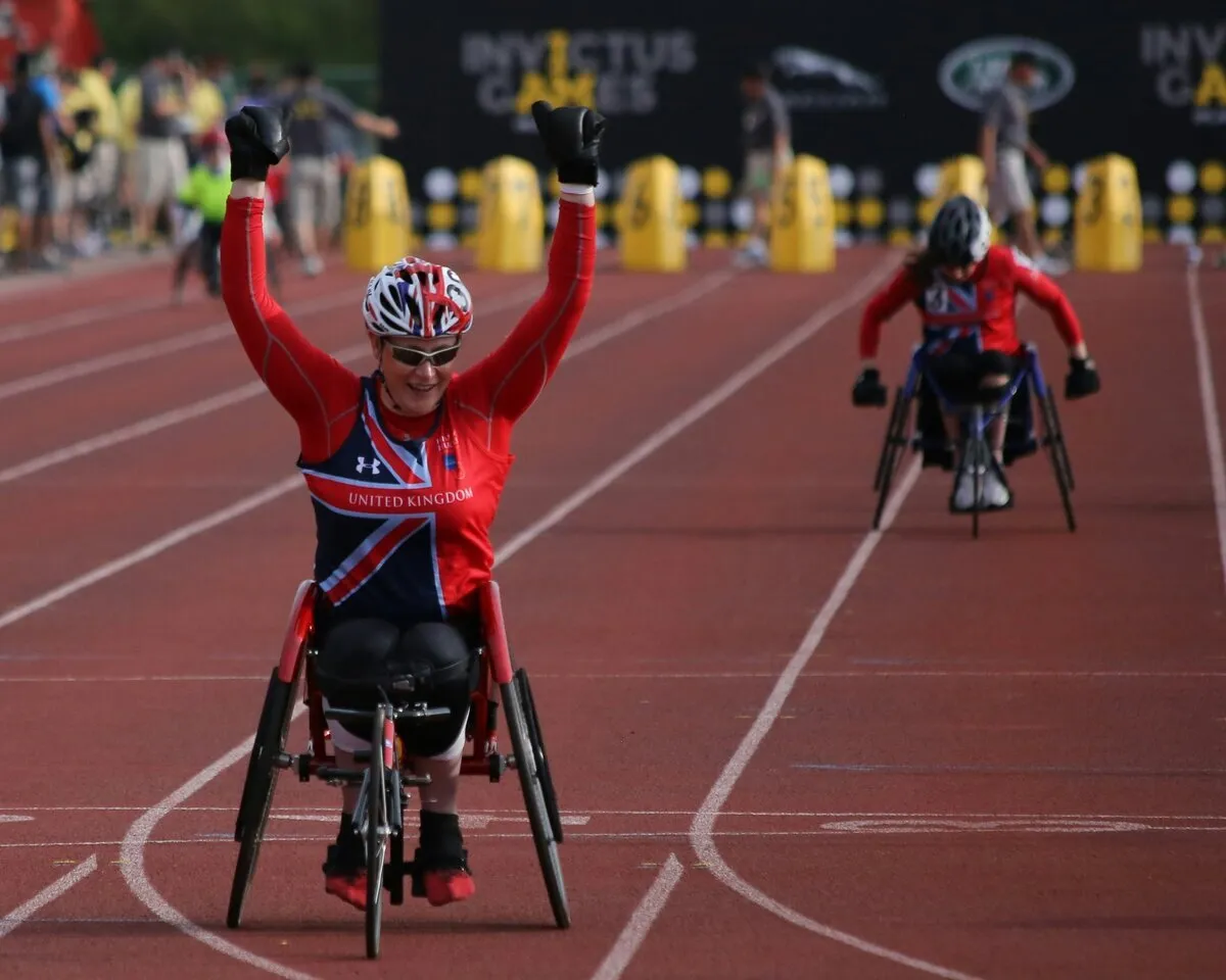 Wheelchair racing athlete